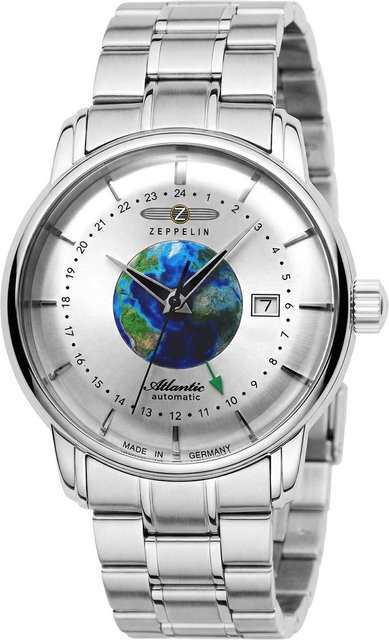 Zeppelin Herrenuhr Atlantic, Automatik, Edelstahl, 43 mm, Silber - Bild 1