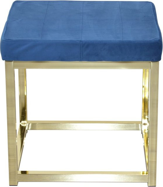 Sitzhocker Luisa von Möbel direkt online mit Samt-Stoffbezug und Stahlrohrgestell, B/T/H: 45 x 45 x 45 cm - Bild 1