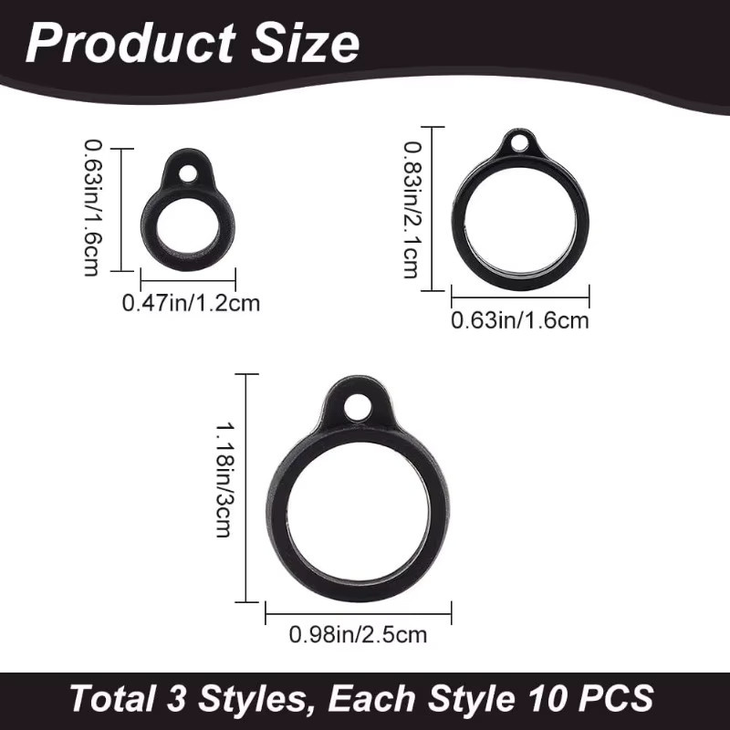 Silikonkautschukringe, Schwarz, Unisex, 20 mm/ 13 mm/ 8 mm - Bild 2