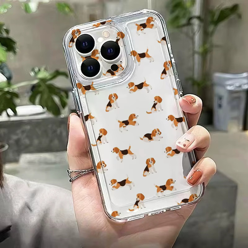 Transparente Handyhülle mit Beagle-Hunde-Print für Apple iPhone 17, 16, 15 Serien mit Fallschutz - Bild 4