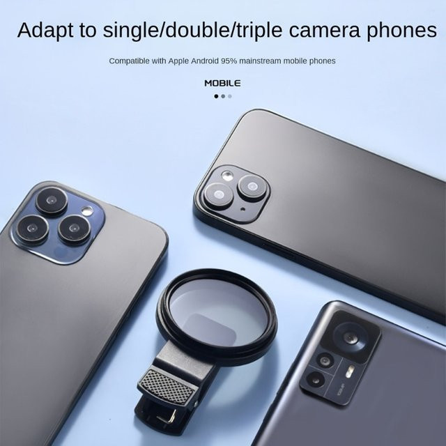 52mm CPL Clip-On Handy-Kamerafilter Polarisator zur Blendschutzreduzierung für Landschaftsfotografie in Schwarz und Weiß - Bild 1