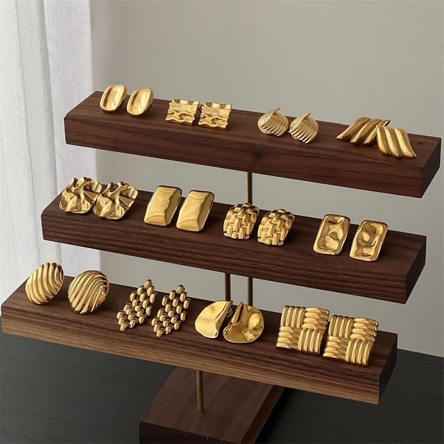 SLOONGJEWELRY Ohrstecker, vergoldet, geometrisch, Damen - Bild 1