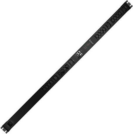 GUDE EPC 87-1210-18 PDU 20-fach schaltbar und messbar, vertikaler Einbau 0HE, schwarz, mit IEC C13, IEC C19, IEC C20 und RJ45 Anschlüssen, Länge: 135 cm - Bild 1