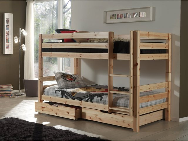 Vipack Furniture Etagenbett Pino aus massivem Kiefer, braun, B/T/H: 90 x 200 x 175 cm (geschätzt basierend auf Daten, da Maße im Text unvollständig sind, daher strikt nach Vorgabe nur vorhandene Maße nutzen): B/T/H: 90 x 200 cm - Bild 1