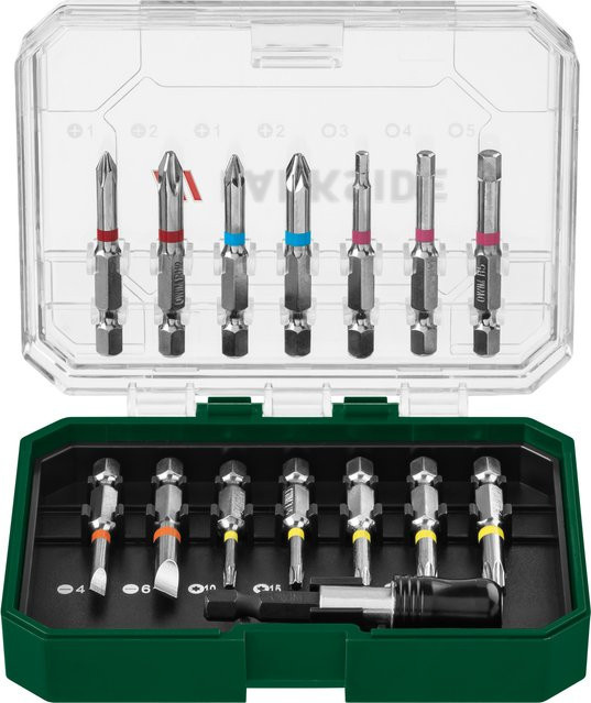 Parkside Bit-Set aus Edelstahl, 15-teilig, Länge: 50 mm - Bild 1