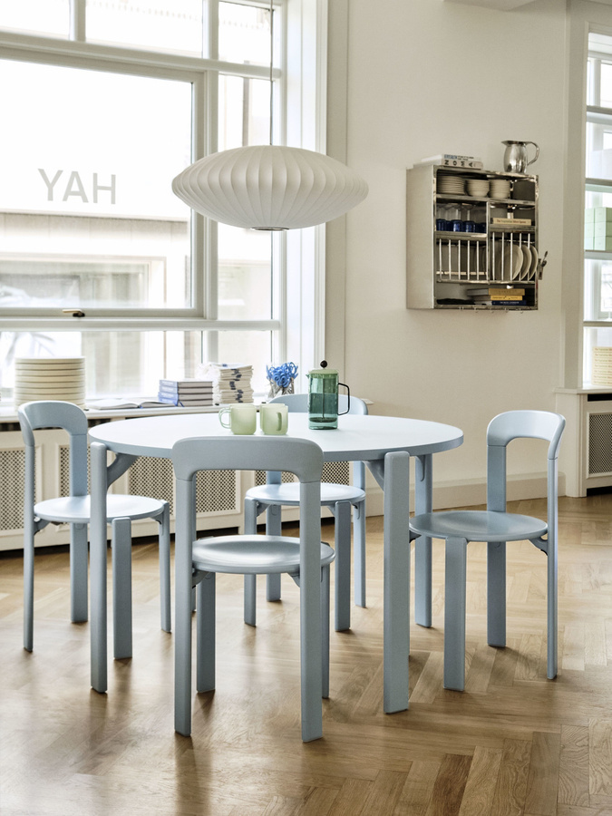 HAY Rey Stuhl aus Buchenholz in Blau matt, stapelbar - Bild 2