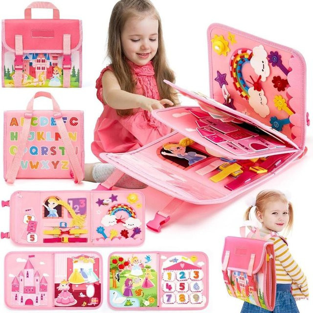 Montessori Spielzeug Kleinkind Beschäftigungsbrett, ab 1 Jahr - Bild 1