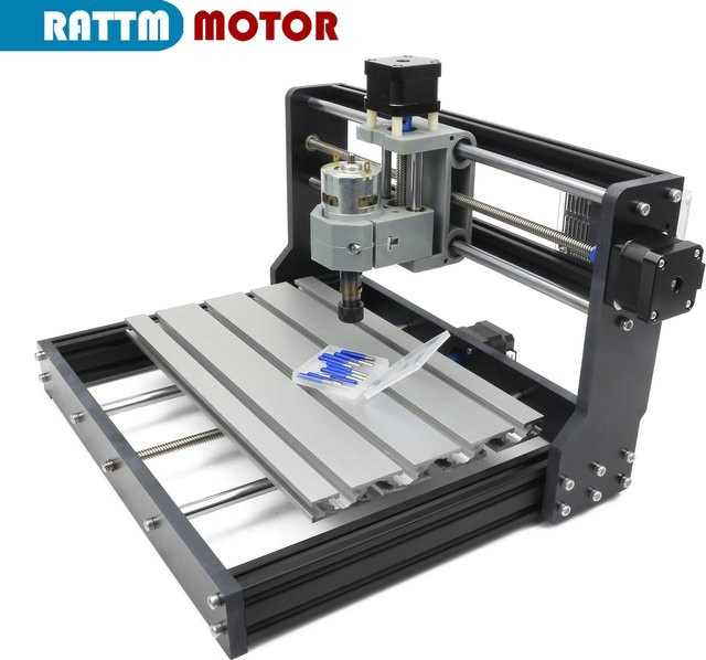 POWACE CNC 3018 Pro Lasergravierer 3-Achsen GrBL-gesteuerte Fräsmaschine für Holzbearbeitung in Schwarz mit optionalem Laserkopf - Bild 1