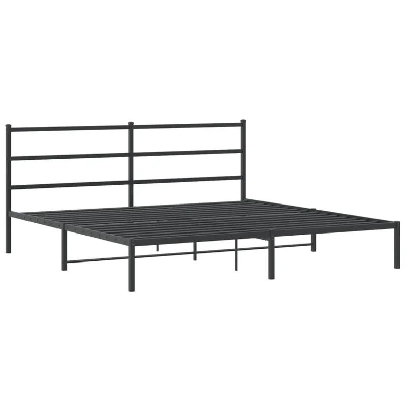 Vidaxl Metall-Bettgestell mit Kopfteil in Schwarz, Modernes Design aus Stahl, B/T: 193 x 203 cm - Bild 2