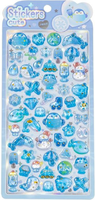 Discover Intime Japanische 3D-Geleefarb-Sticker mit niedlichen Cartoon-Katzen und Hasen in Blau aus Resin für deine DIY-Dekoration, Fotokarten und Scrapbooks - Bild 1