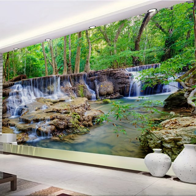 VIKAMA Natürlicher Wasserfall-Hängeschmuck in Grün mit Blättern für den modernen Outdoor- und Indoor-Einsatz - Bild 1