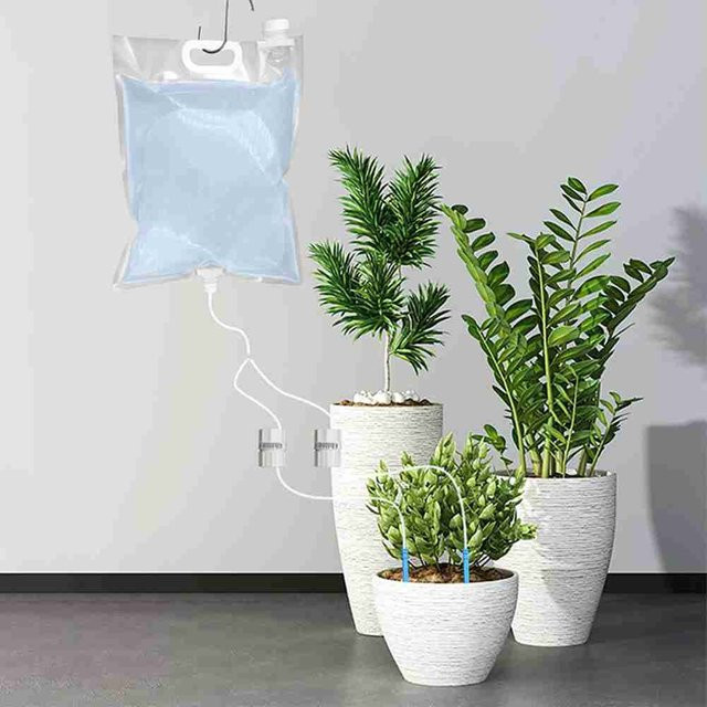 Automatischer Pflanzenbewässerungsbeutel mit verstellbarer Tropfnadel und Durchflusssteuerung für den Hausgarten, transparent, 2 l / 3 l / 6,5 l - Bild 1