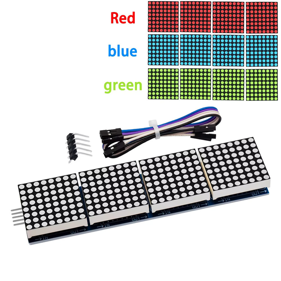 baishundianzi MAX7219 Dot Matrix-Modul 4-in-1-Display in Rot für Arduino-Mikrocontroller - Bild 4