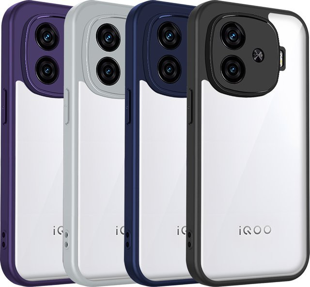 Schutzhülle für Vivo IQOO Z9 Turbo und IQOO Z9 Turbo+ mit transparenter, matter Rückseite und Luftpolster-Silikon-Stoßfänger - Bild 1