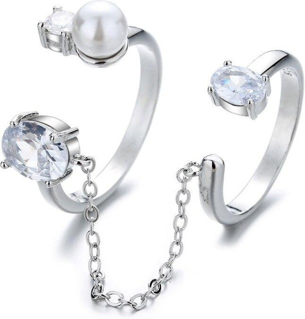 Allbestart Ringe, 925 Silber, Perle, Zirkonia, Damen - Bild 1