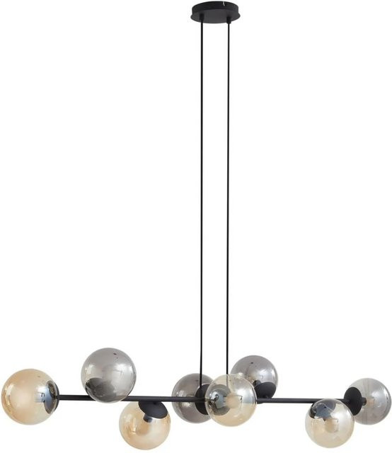 Lindby Pendelleuchte Isamer Modern Schwarz aus Metall 8-flammig E14 für Wohnzimmer und Esszimmer - Bild 1