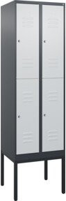 C+P Doppelstock-Spind Classic PLUS mit 2 Abteilen, Stahl, Lichtgrau, H x B x T: 212 x 60 x 50 cm - Bild 1