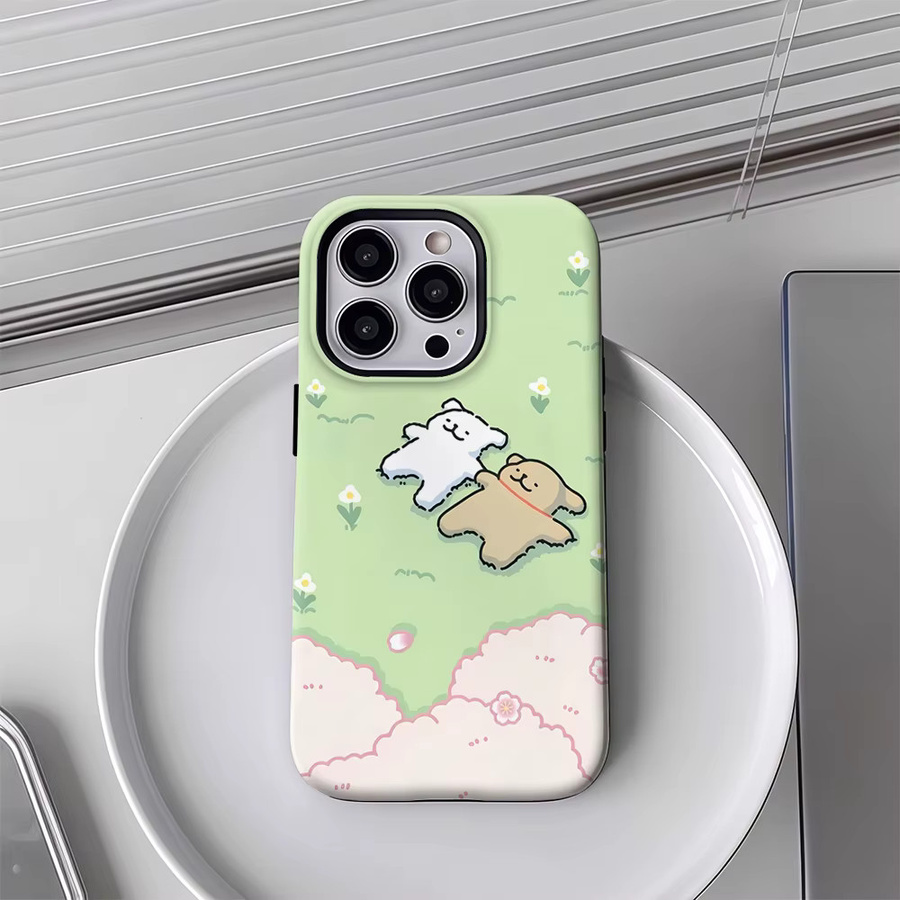 Potdemiel Bären-Picknick Handyhülle für iPhone 17 16 15 14 13 Pro Max Plus, Magnetisch, Robust, Grün - Bild 3