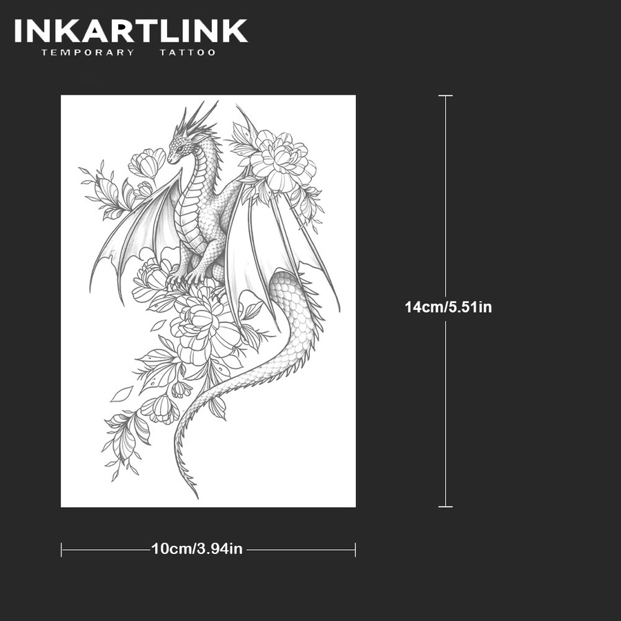 INKARTLINK Vintage Drachen-Saft Tattoo-Patch, wasserfest - Bild 4