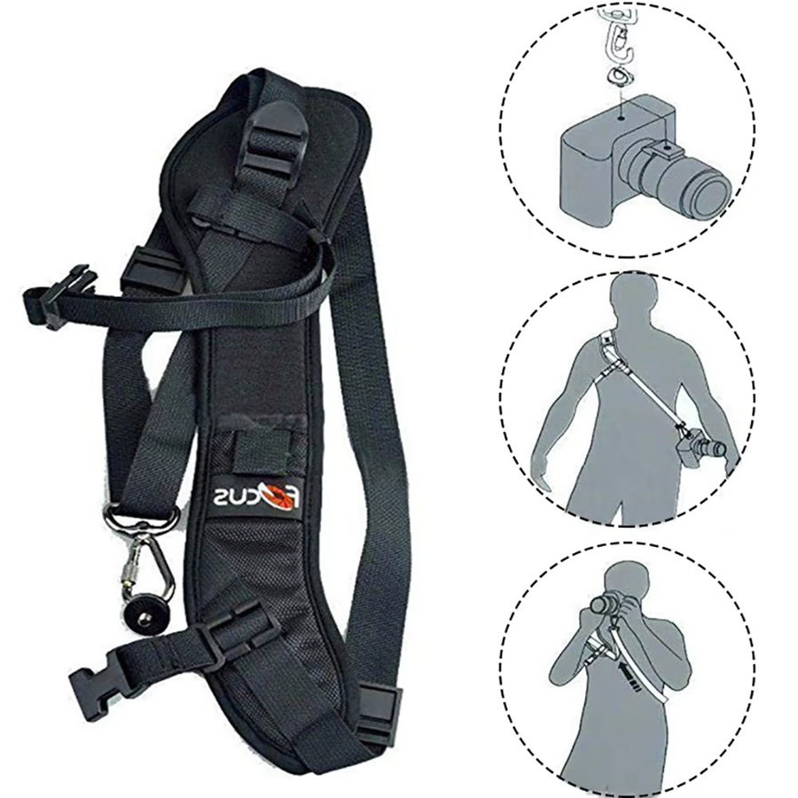 Tragbarer Kamera-Schultergurt von zhnuwie in Schwarz, verstellbarer Sling-Neck-Strap für Nikon und Canon - Bild 4
