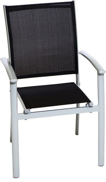Merxx Milano Klassik Stapelsessel 2er-Set in Schwarz mit Textilene-Bezug und Aluminiumgestell - Bild 1