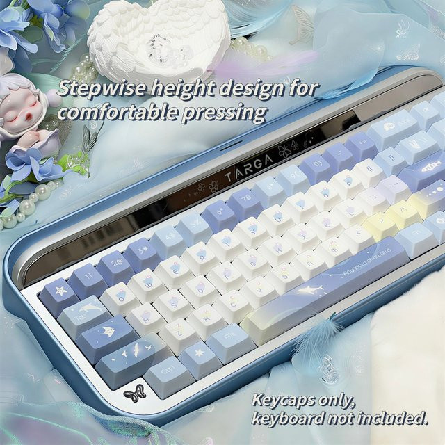 PBT-Tastenkappen im Cherry-Profil mit 120 Tasten und 5-seitigem Sublimationsdruck in Multicolour für mechanische Tastaturen (61-108 Tasten) - Bild 1
