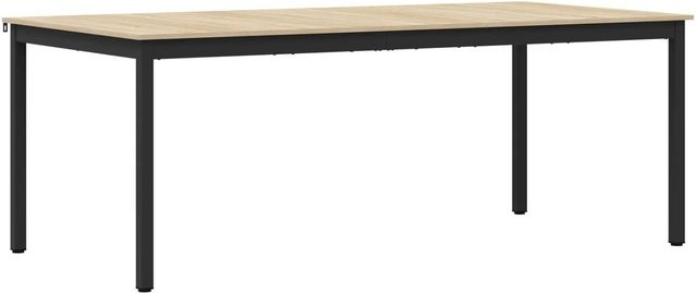 vidaXL Esstisch aus Holzwerkstoff in Sonoma Eiche, rechteckig, minimalistisches Design, Farbe Braun/Schwarz - Bild 1