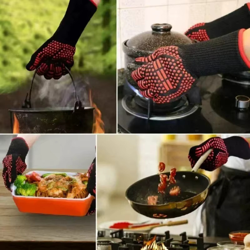 INMAICH Hitzebeständige Küchenhandschuhe in Blau, rutschfeste und feuerfeste Grillhandschuhe für den Ofen und zum Grillen - Bild 6