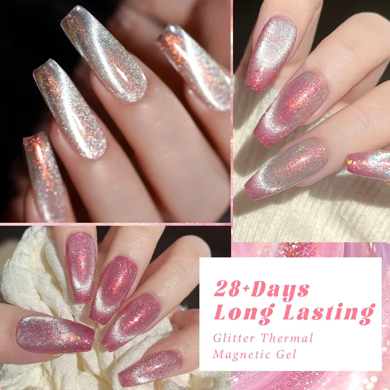 Meet Across Glitter Thermal Magnetic Gel Nagellack, 7 ml, Schimmernd - Bild 5