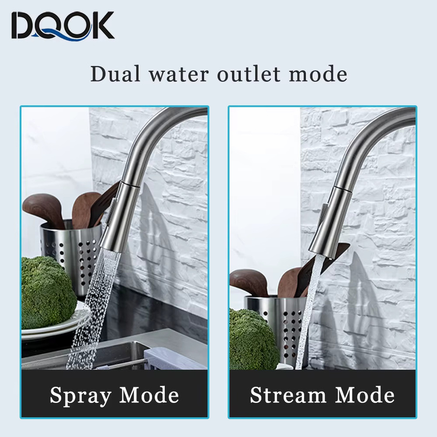 DQOK Küchenarmatur mit ausziehbarem Brausekopf und Touch-Sensor in Mattschwarz - Bild 2