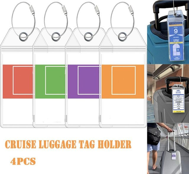 Wasserdichte Zip Seal Beutel für Kreuzfahrt Gepäckanhänger und Schiffstickets mit Stahldraht-Halterung, transparent, PVC - Bild 1