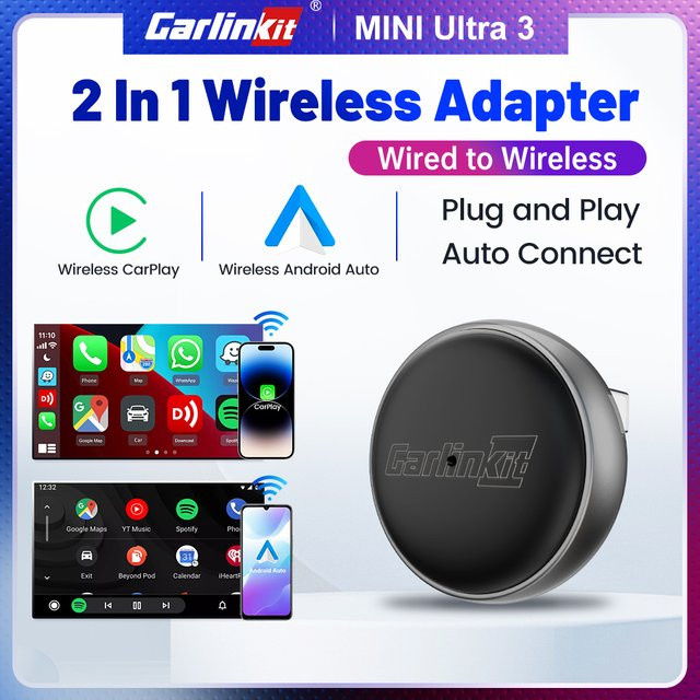 CarlinKit Wireless CarPlay Box Mini Ultra 3 kabelloser CarPlay Adapter in Schwarz mit Wi-Fi und Bluetooth - Bild 1