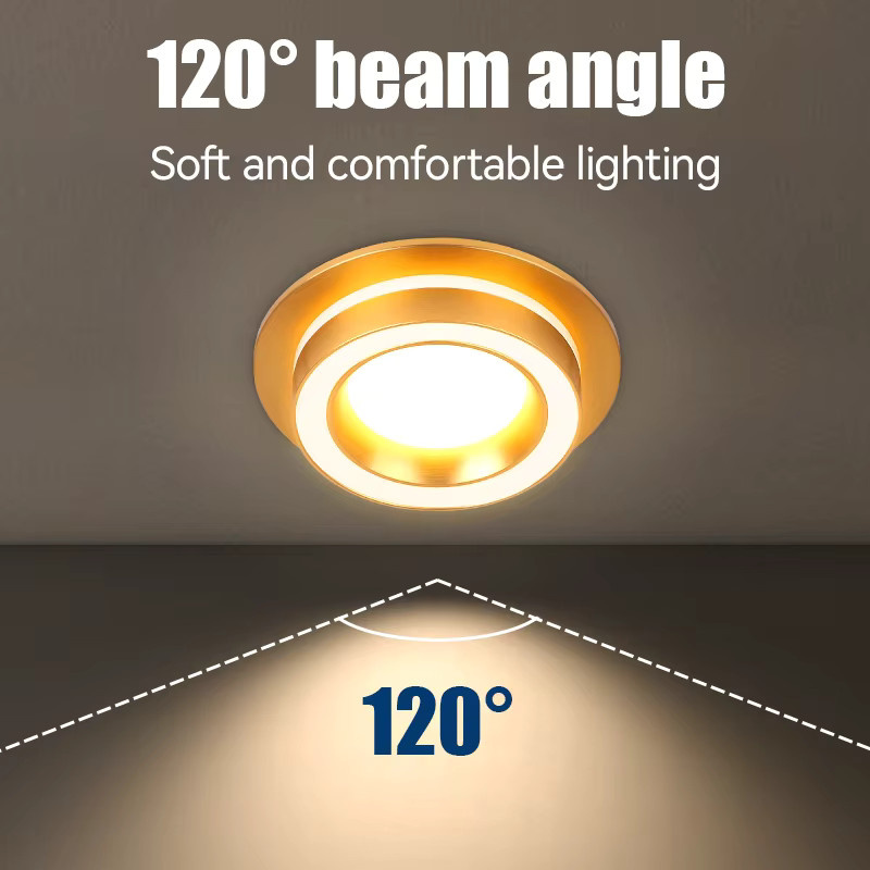CHUANGYANG LED-Einbaustrahler Rund aus Aluminium in Gold/Messing mit GX53 Sockel 25W für Wohnzimmer, Schlafzimmer und Küche - Bild 1