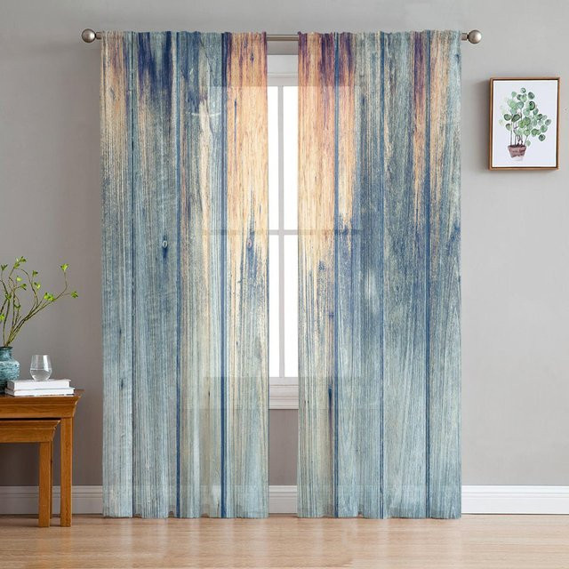 Semi-transparente Organza-Vorhänge aus Polyester in Grau für Wohnzimmer und Küche, Breite: 135 cm, Höhe: 215 cm - Bild 1