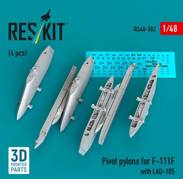 ResKit Models Pivot pylons for F-111F with LAU-105, 4-teiliges Set, 1:48 - Bild 1