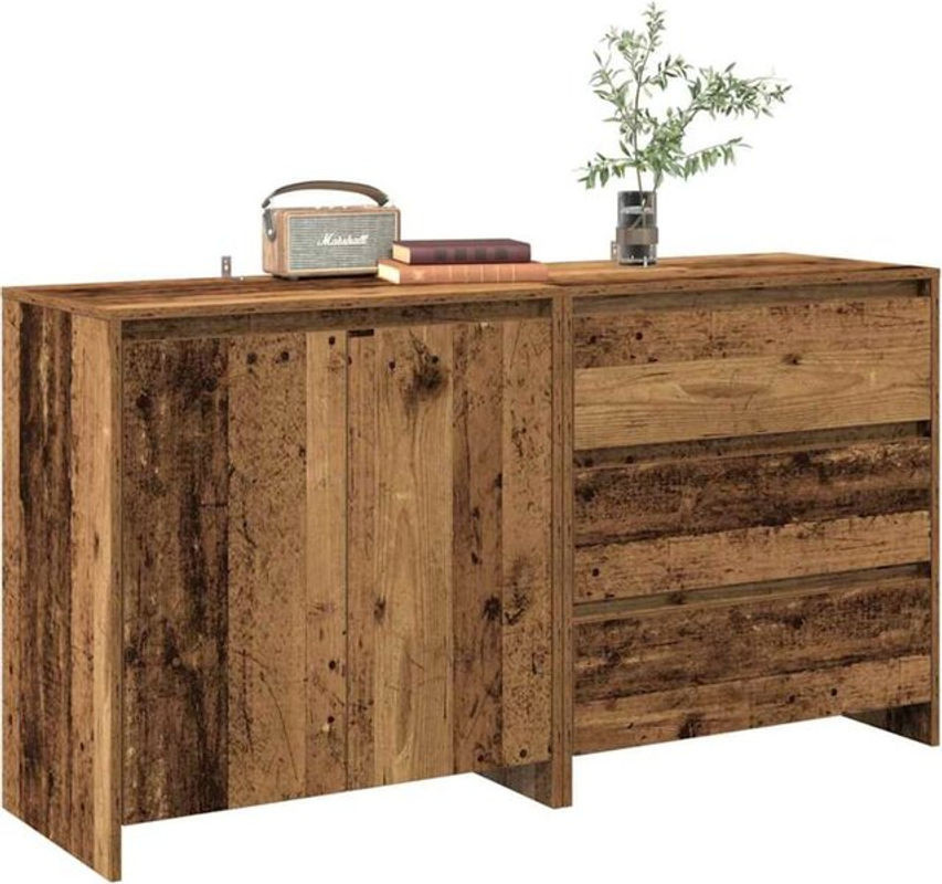 2-tlg. Sideboard Vidaxl in Landhaus-Optik aus Holzwerkstoff, Braun - Bild 1