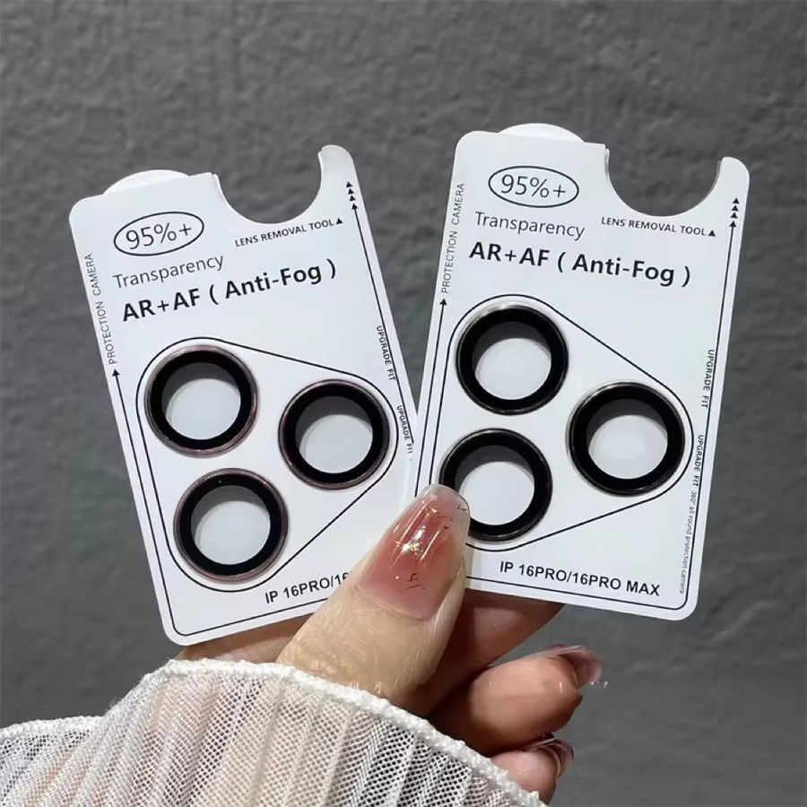 AR und AF Kamera Objektiv Schutzring aus gehärtetem Glas für iPhone 15, iPhone 15 Plus, iPhone 16 Pro und iPhone 16 Pro Max in Transparent und Blau - Bild 2