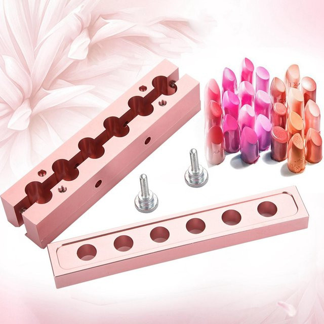 KaiSai Lippenstiftform Aluminiumlegierung, Roségold, 6-Loch, Doppelte Verwendung - Bild 1