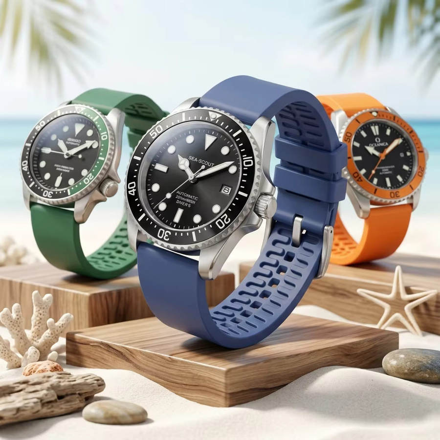 DUTRIEUX Uhrenarmband Gummi, Bunt, Herren - Bild 1