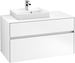 Villeroy & Boch Waschtischunterschrank Collaro in Weiß Matt mit internen Schubladen, Wandmontage, B/H/T: 100 x 50 x 54,8 cm - Bild 1