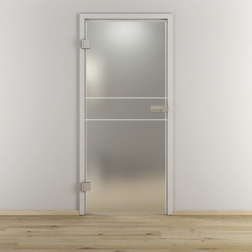 NOVADOORS Glasdrehtür NOVA 589, matt transparent, linksanschlag, H: 197,2 cm, B: 83,4 cm, T: 33,1 cm - Bild 1