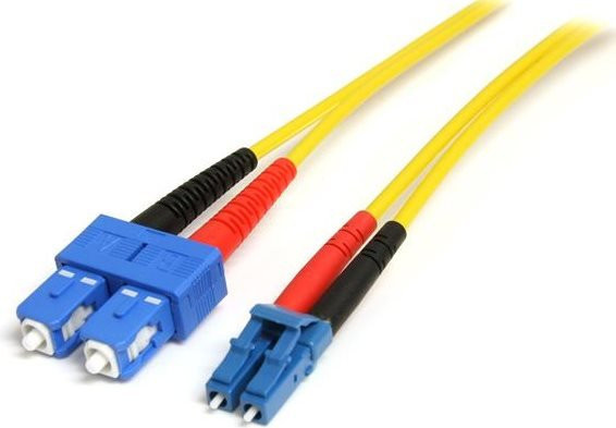 StarTech.com Glasfaser-Patchkabel Duplex LC auf SC, Single Mode 9/125 Mikron OS1, Gelb, Länge: 10,0 m - Bild 1