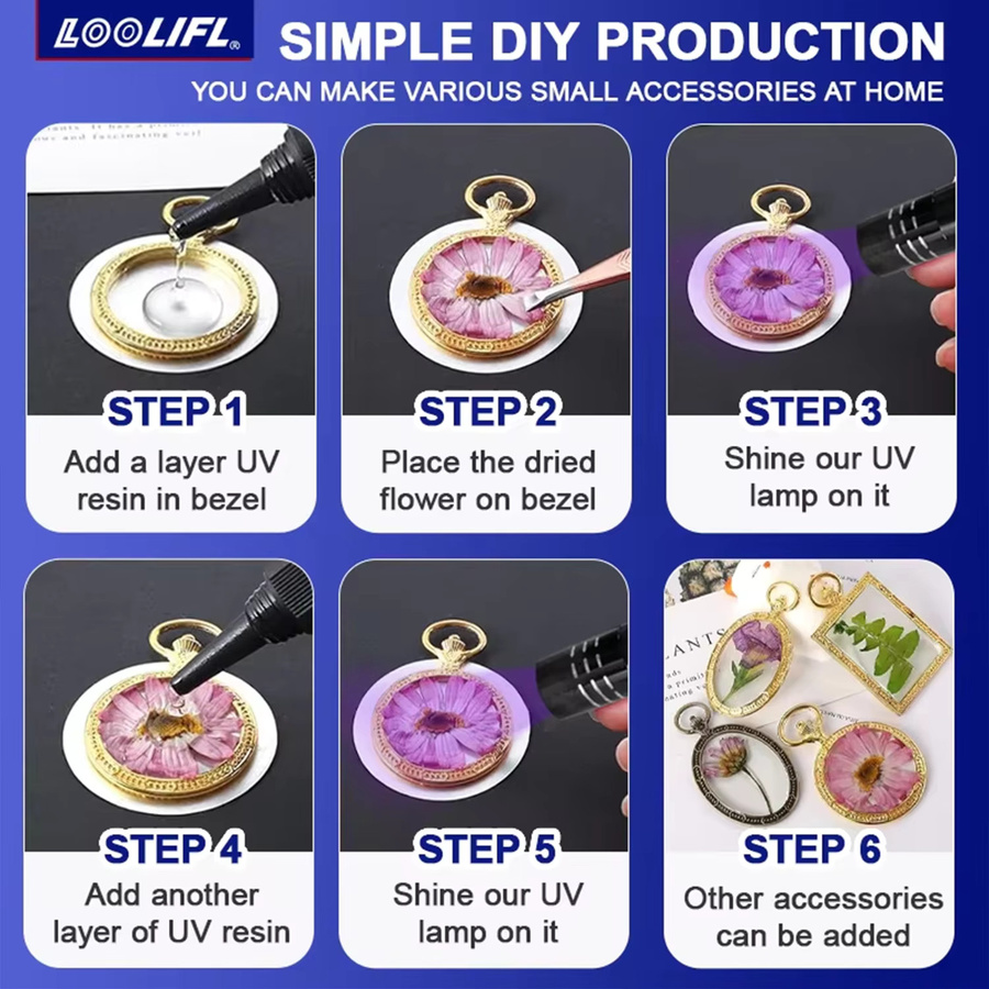 LOOLIFL UV-Harzkleber transparent für DIY-Schmuckherstellung und Glasverklebung - Bild 4