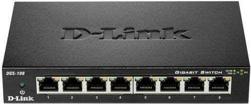 D-Link DGS-108 Gigabit Ethernet Switch mit 8 Ports in Schwarz - Bild 3