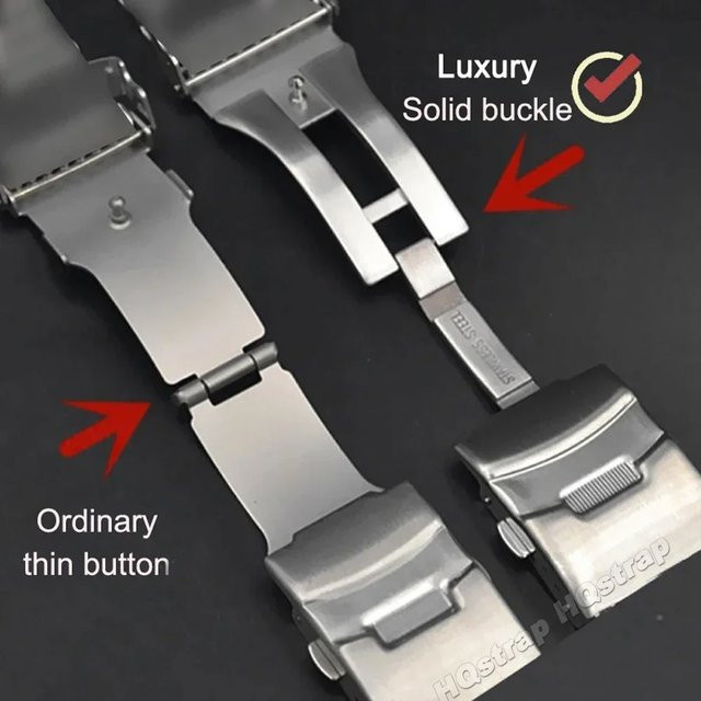 HQstrap Uhrenarmband Verschluss Edelstahl, Silber, Unisex - Bild 1