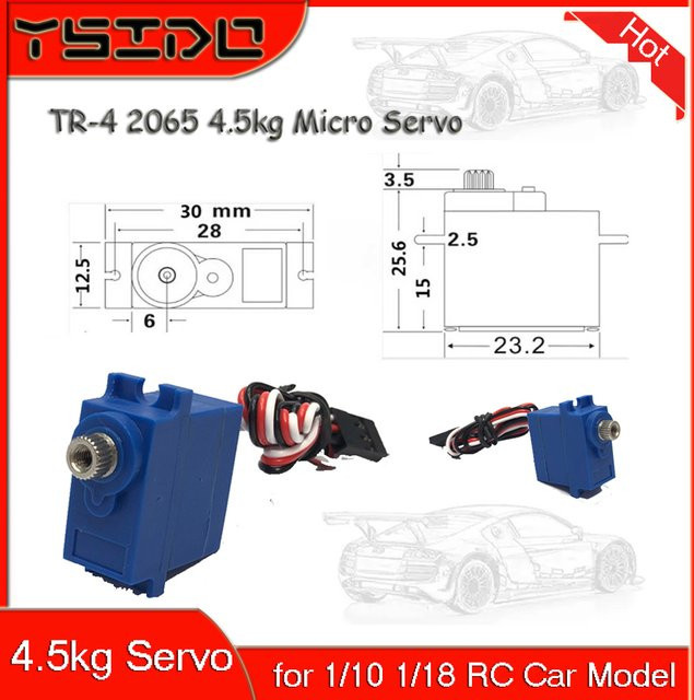 YSIDO TR-4 2065 Mikroservo, Metallgetriebe, wasserdicht, Blau, Zubehör - Bild 1