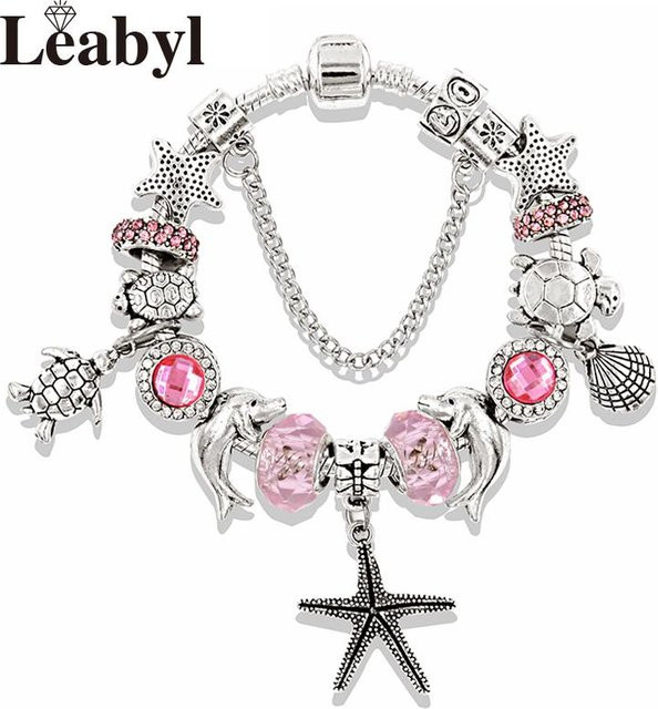 LEABYL Armband, blaues Muranoglas, Kristall, Silber, 17 cm, Unisex - Bild 1