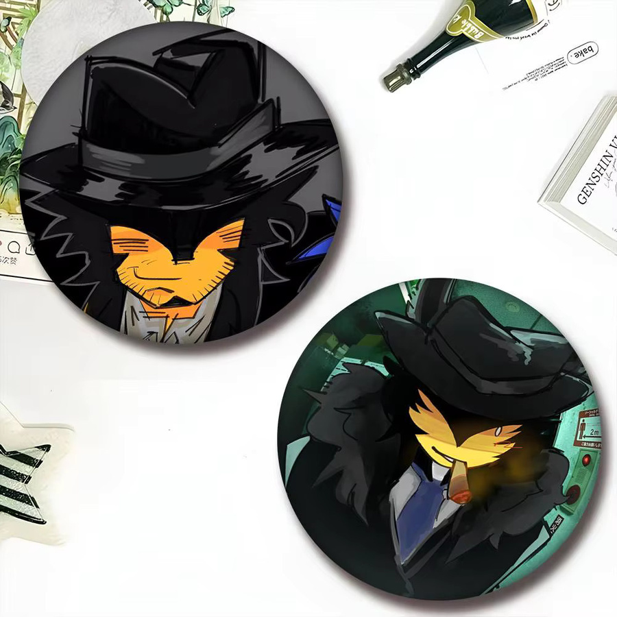 Brosche F-Forsaken Mafioso Abzeichen, Emaille-Pin, rund - Bild 3