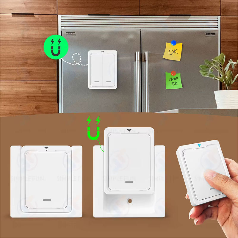 SLMPLEFUN Drahtlose Fernbedienung Lichtschalter 433 MHz mit Wandpanel für LED und Lampen, Farbe: Weiß - Bild 6