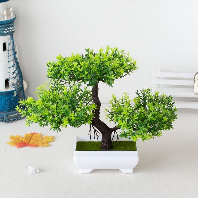 Uflower Künstlicher Bonsai im Topf als Dekoration für Tisch und Raum, Multicolor - Bild 1
